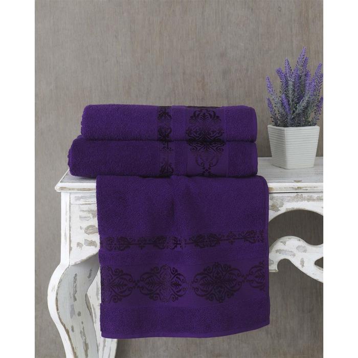 Полотенце Rebeka, размер 50х90 см, цвет фиолетовый, махра 350 г/м2 2657