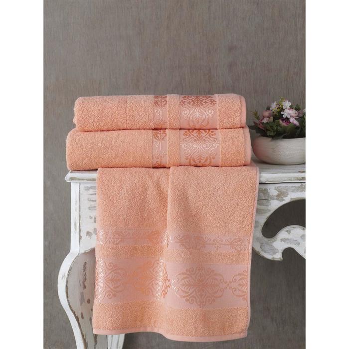 Полотенце Rebeka, размер 70х140 см, цвет абрикосовый, махра 350 г/м2 2658