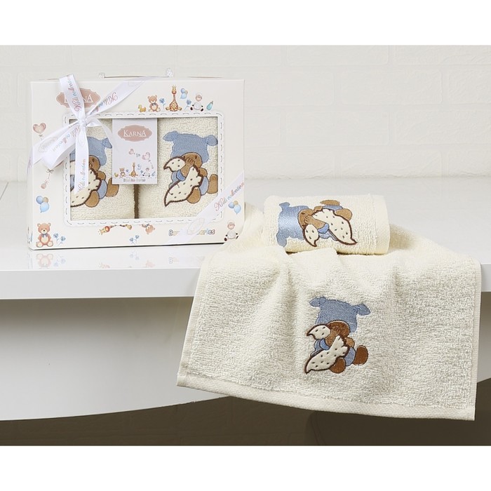 Салфетки Bambino, размер 30х50 см-2 шт., цвет голубой, махра 380 г/м2 V1 2135