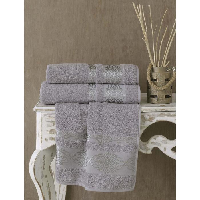 фото Полотенце rebeka, размер 70 × 140 см, цвет серый karna