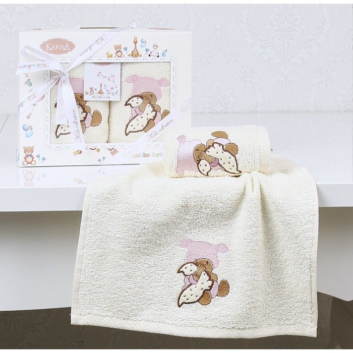 Салфетки Bambino, размер 30х50 см-2 шт., цвет розовый, махра 380 г/м2 V1 2136