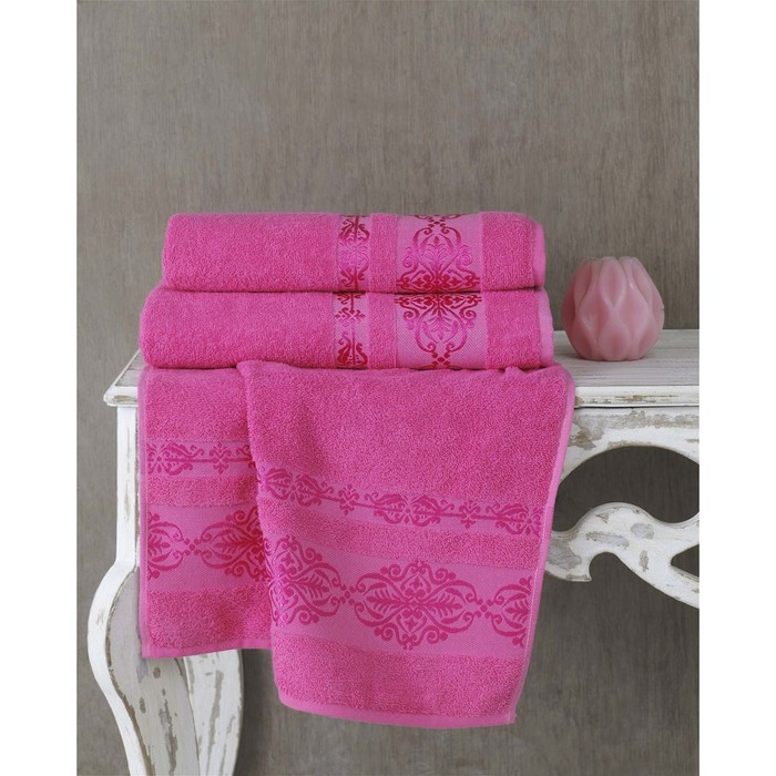 Полотенце Rebeka, размер 90х150 см, цвет розовый, махра 350 г/м2 2659