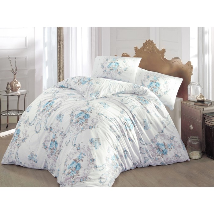 КПБ Admire евро, 240х260 см, 200х220 см, 50х70 см-2 шт.. цвет бирюзовый, ранфорс 115 г/м2 297   3146