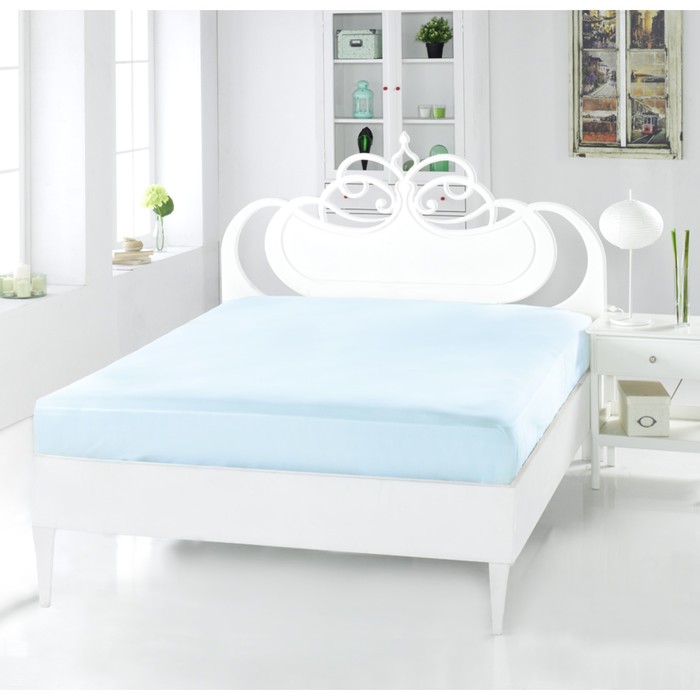 Простыня Servan, размер 160х240 см, цвет светло-зелёный, сатин 120 г/м2 220/9