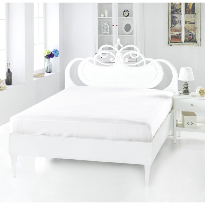 Простыня Servan, размер 160х240 см, цвет белый, сатин 120 г/м2 220/9