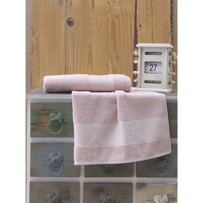 Полотенце Lauren, размер 50х90 см, цвет пудра, махра 380 г/м2 2747