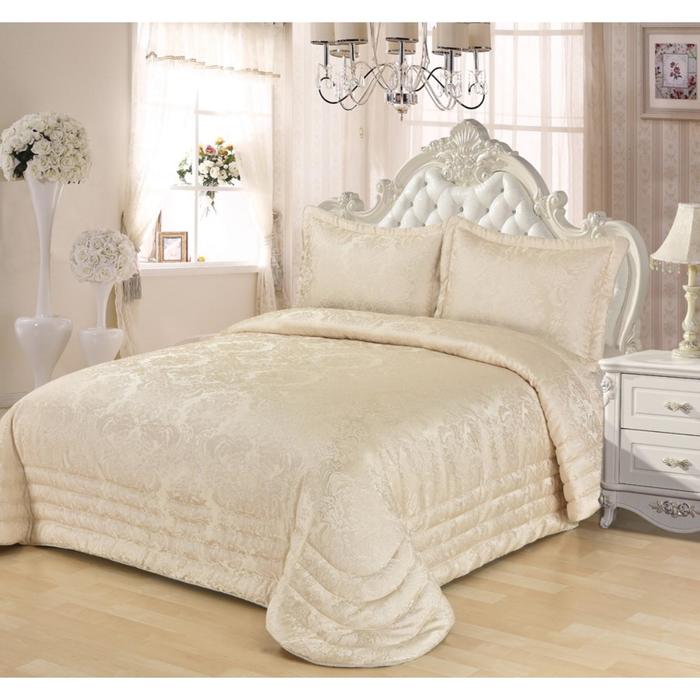 Комплект Evony: покрывало 240 × 260 см, наволочки 50 × 70 см - 2 шт, кремовый