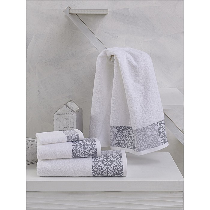 Полотенце Edusa, размер 70х140 см, цвет белый, махра 450 г/м2 1079