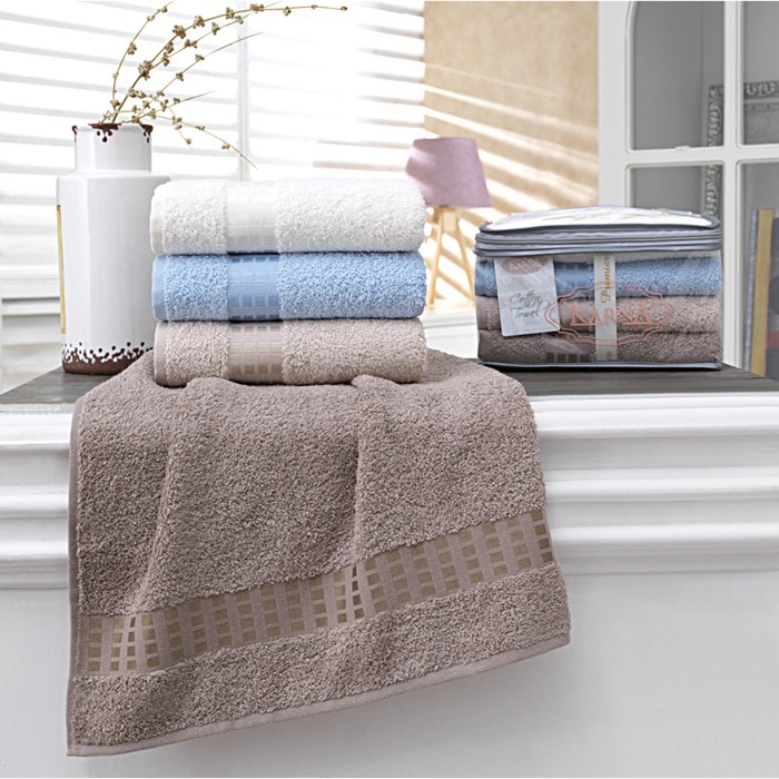 КМП Kayra, размер 70х140 см-4 шт., махра 400 г/м2 V2 1082