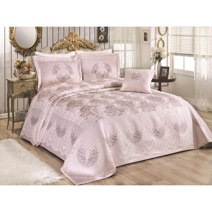 Комплект Rosses: покрывало 260 × 270 см, наволочки 50 × 70 см - 2 шт, 40 × 40 см - 1 шт, пудра