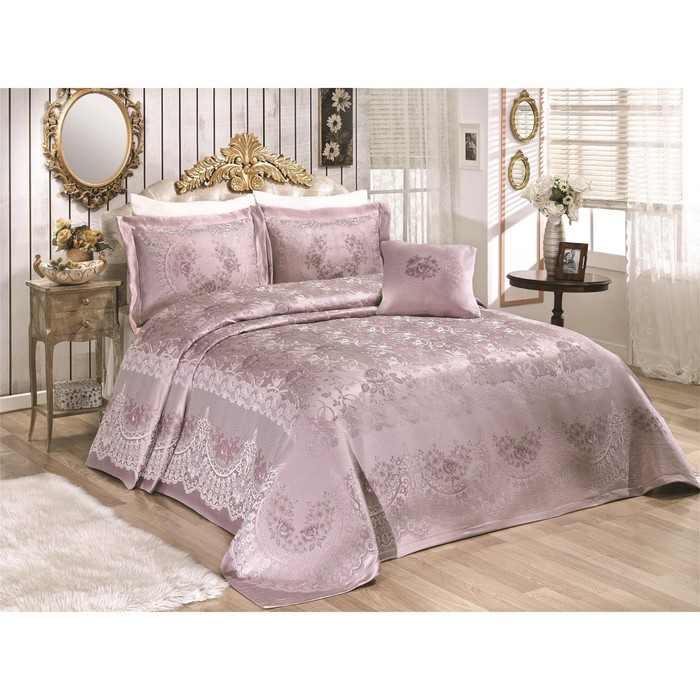 Комплект Rosses: покрывало 260 × 270 см, наволочки 50 × 70 см - 2 шт, 40 × 40 см - 1 шт, лаванда
