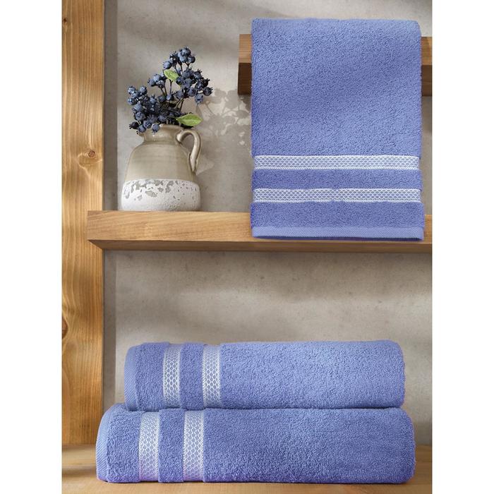 Полотенце Petek, размер 50х100 см, цвет голубой, махра 380 г/м2 2146