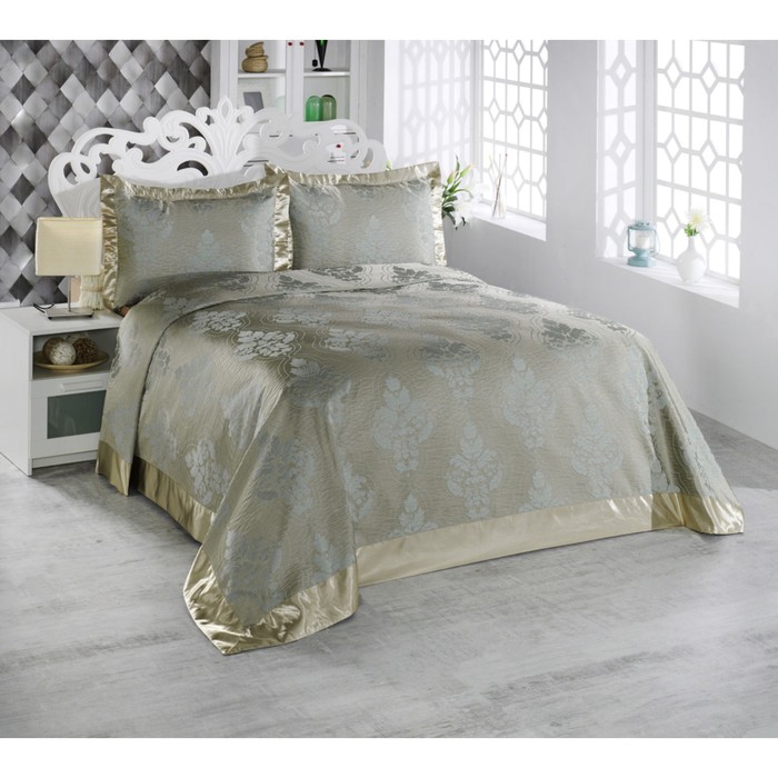 Покрывало Argolis, размер 260х260 см, 50х70 см-2 шт., цвет зелёный 2768