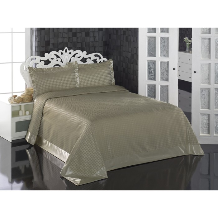 Комплект Greven: покрывало 260 × 260 см, наволочки 60 × 80 см - 2 шт, капучино