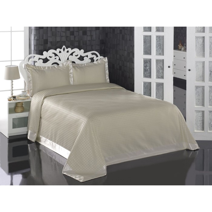 Комплект Greven: покрывало 260 × 260 см, наволочки 60 × 80 см - 2 шт, кремовый