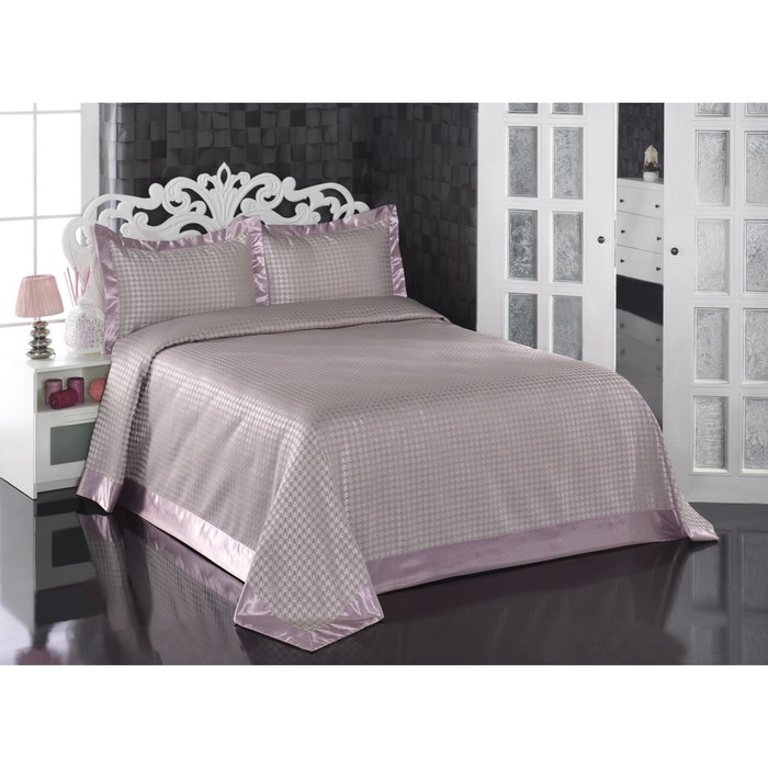 Комплект Greven: покрывало 260 × 260 см, наволочки 60 × 80 см - 2 шт, пудра