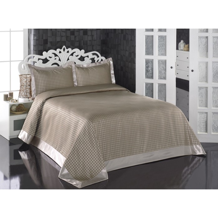 Комплект Greven: покрывало 260 × 260 см, наволочки 60 × 80 см - 2 шт, бежевый