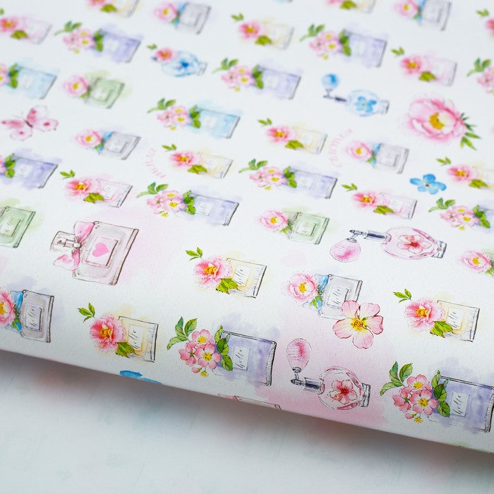 Бумага упаковочная глянцевая "Любимые духи", 70х100 см