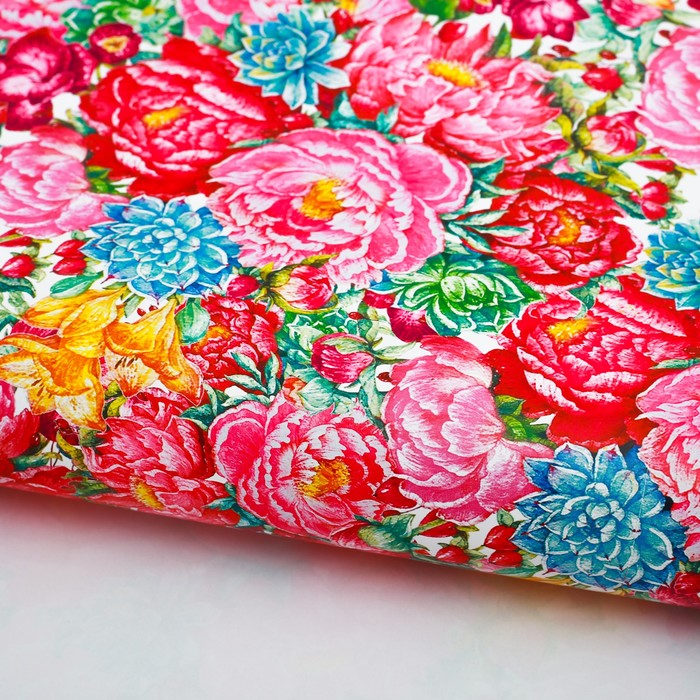 Бумага упаковочная глянцевая"Цветущий сад", 70х100 см