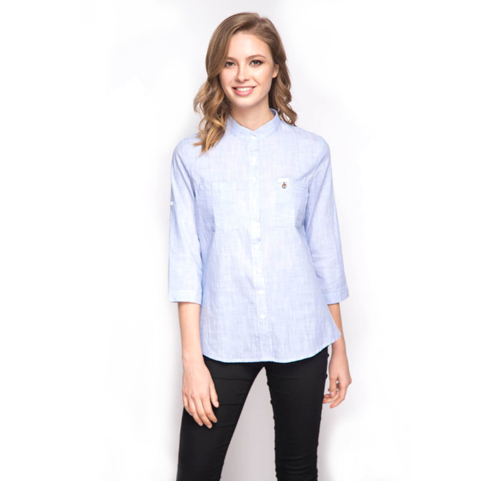 Блузка женская 16177L-7, цвет голубой, р-р 50 рост 175