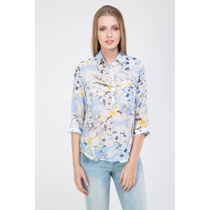 Блузка женская 16130-7, цвет голубой, р-р 48 рост 175