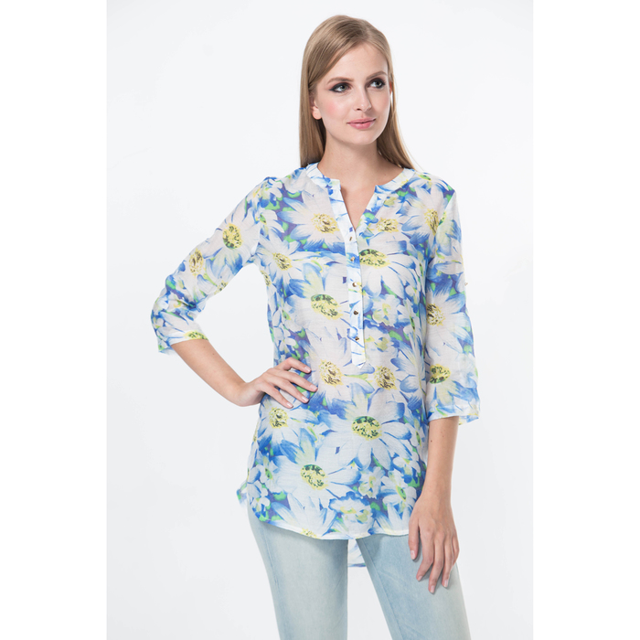 Блузка женская 16128L-7, цвет голубой, р-р 50 рост 175