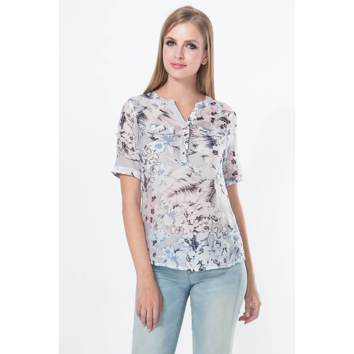 Блузка женская 16129-5, цвет серый, р-р 44 рост 175