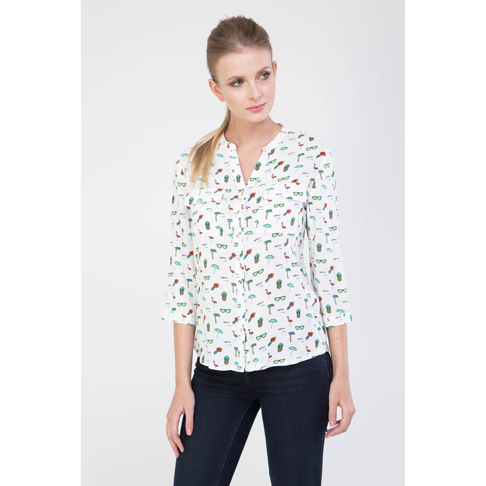 Блузка женская 16181L-7, цвет белый, р-р 52 рост 175