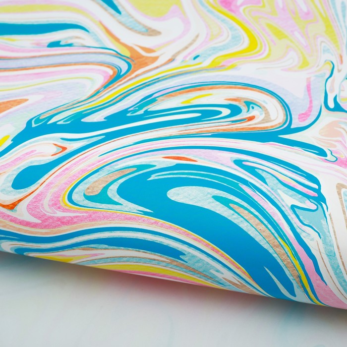 Бумага упаковочная глянцевая "Разводы", 100х70 см