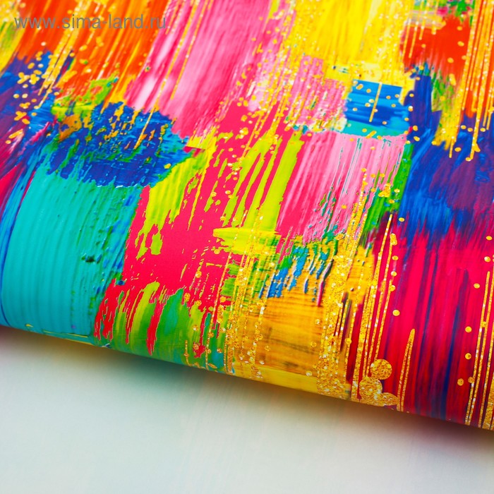 Бумага упаковочная глянцевая «Мазки», 100 х 70 см бумага глянцевая нежные мазки красок 100х70 см