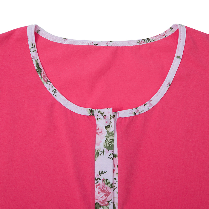 Пижама женская (футболка на пуговицах, шорты) 221хр1947 цвет тёмно-розовый, р-р 52