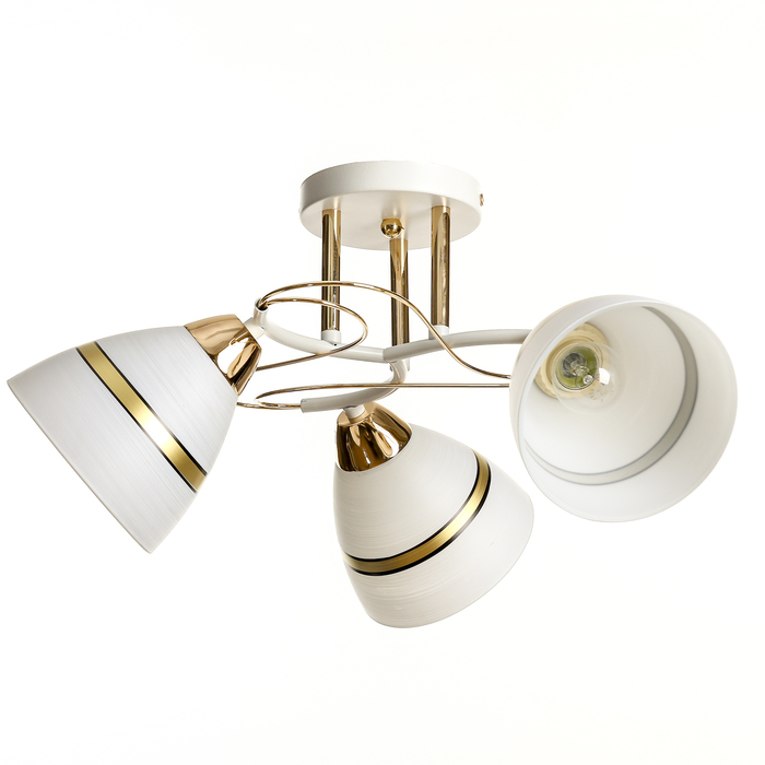 Люстра "Aлдо " 3х60WxE27 белый+золото