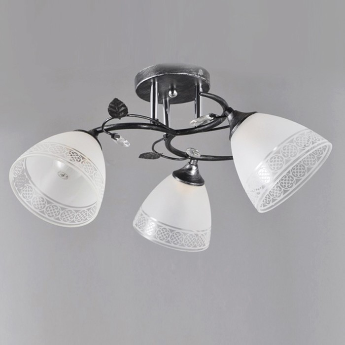 Люстра "Викензо " 3х60WxE27 хром+черный