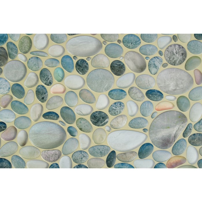 Панель ПВХ Камень "Галька голубая", 980*640*0,6мм