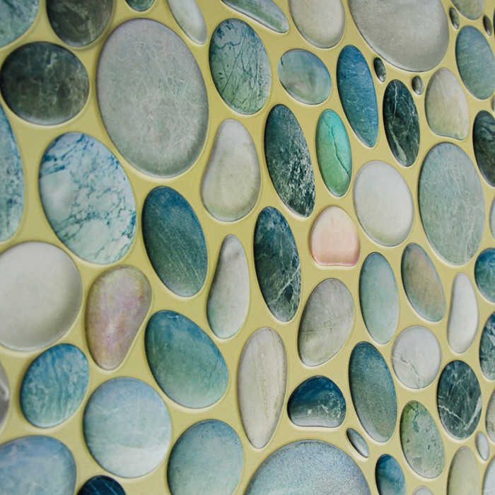 Панель ПВХ Камень "Галька голубая", 980*640*0,6мм