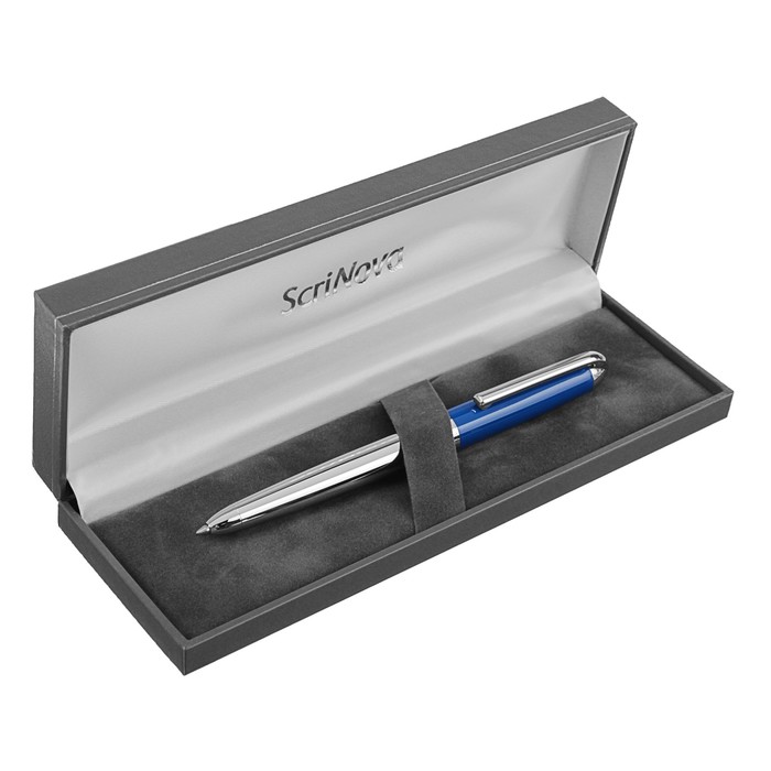 Ручка шариковая Scrinova Brilliant Blue стержень тип G2 (объемный для ручки Parker), в футляре, синие чернила