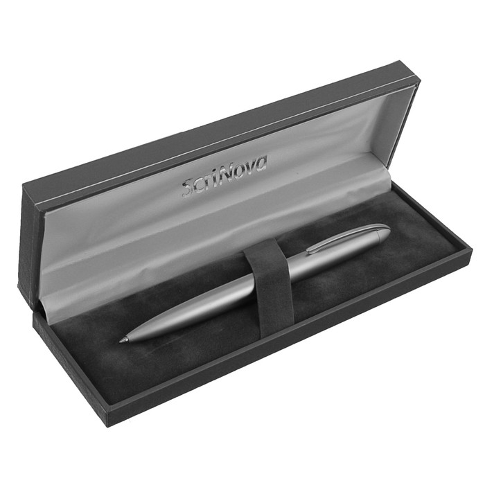 Ручка шариковая Scrinova Mattchrom стержень тип G2 (объемный для ручки Parker), в футляре, хром 82826
