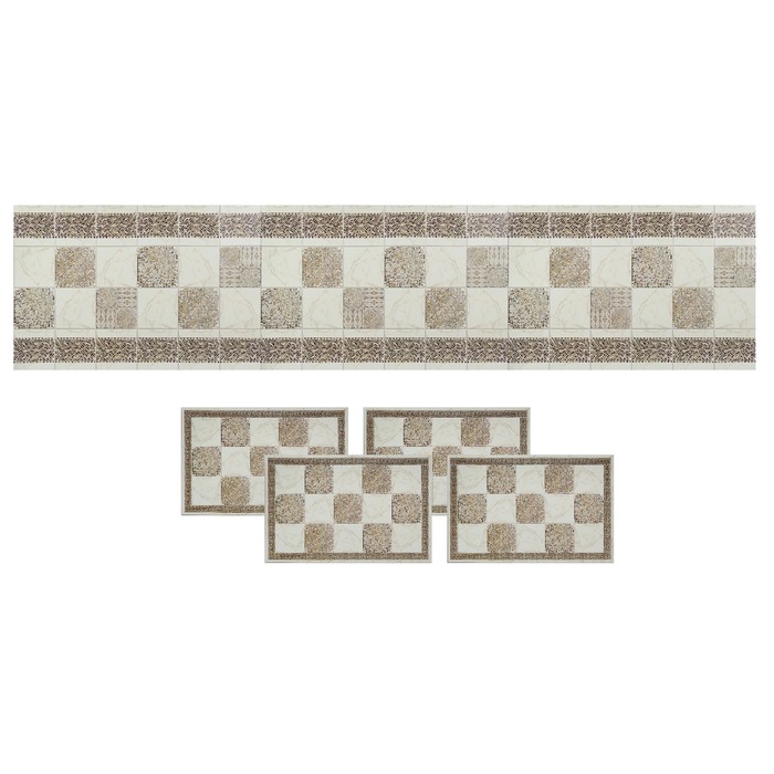 Кухонное панно ПВХ с салфетками "Мраморная мозаика" 2835х630 мм