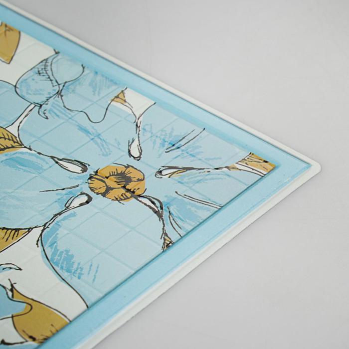 Кухонное панно ПВХ с салфетками "Синие цветы" 2835х630 мм