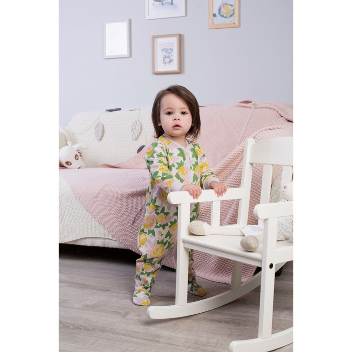 Комбинезон для девочки, рост 74 см, принт цветы 171-006-35