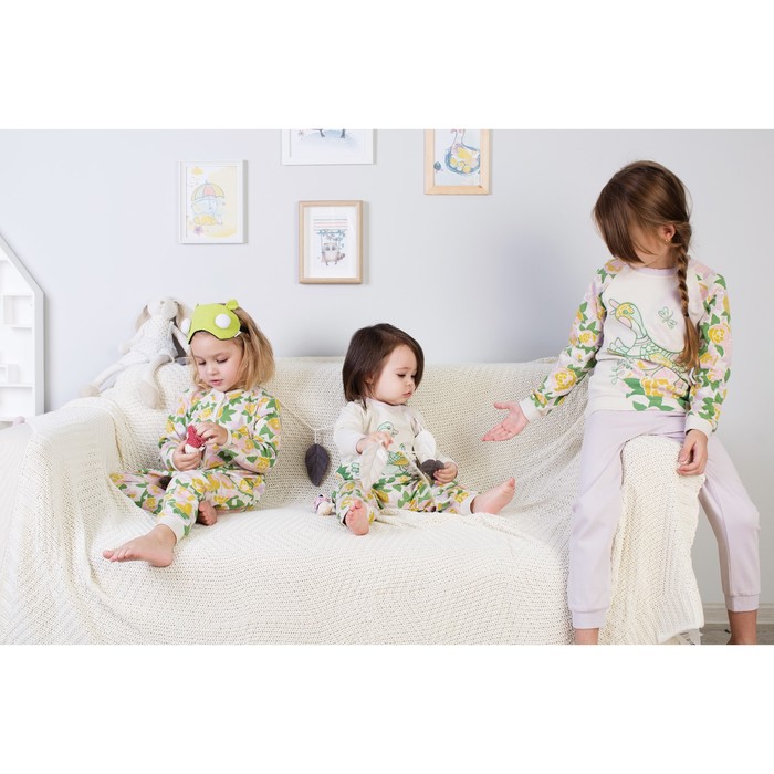 Комбинезон для девочки, рост 92 см, принт цветы 171-046-35