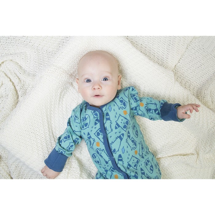 Комбинезон для мальчика, рост 68 см, цвет бирюзовый 172-006-34