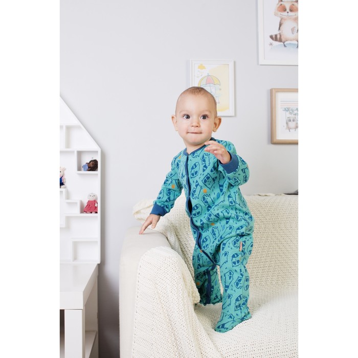 Комбинезон для мальчика, рост 74 см, цвет бирюзовый 172-006-34