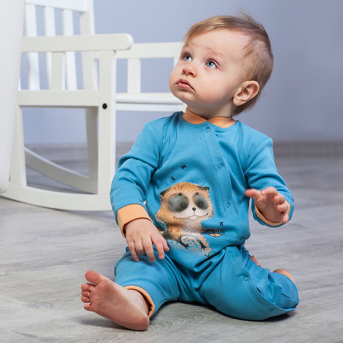 Комбинезон для мальчика, рост 80 см, цвет голубой 172-008-07