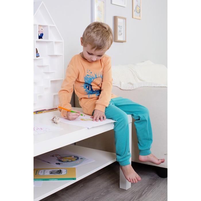 Пижама для мальчика, рост 104 см, цвет персиковый/бирюзовый 172-245-03