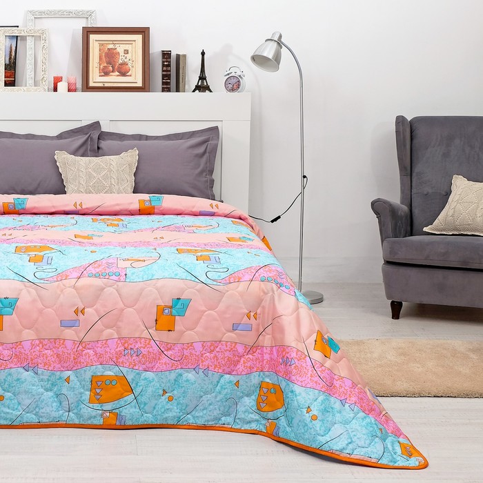 Покрывало Миледи 2 сп 180 х 210 см Альфред, пэ100%, сумка ПВХ на молнии