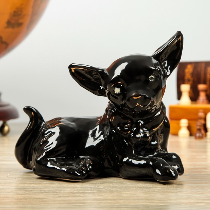 Копилка" Чихуа хуа" лежачий" глазурь, черная