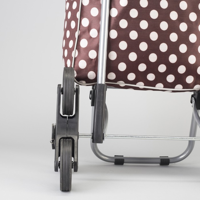 Сумка-тележка хозяйственная на колёсах "Горох", 1 отдел на клапане, нагрузка до 20 кг, цвет коричневый