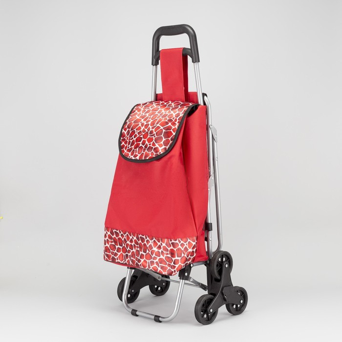 Сумка-тележка хозяйственная на колёсах, 1 отдел, с сиденьем, нагрузка до 20 кг, цвет красный