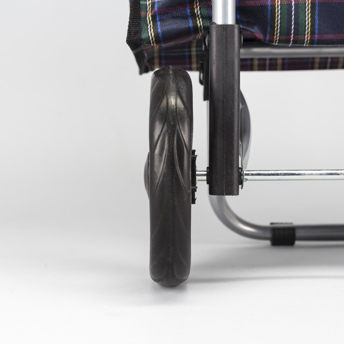 Сумка-тележка хозяйственная на колёсах "Клетка", 1 отдел на клапане, нагрузка до 20 кг, цвет синий